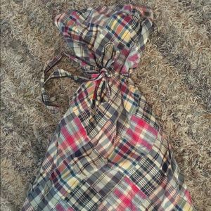 ADORABLE strapless AEO plaid, patchwork dress